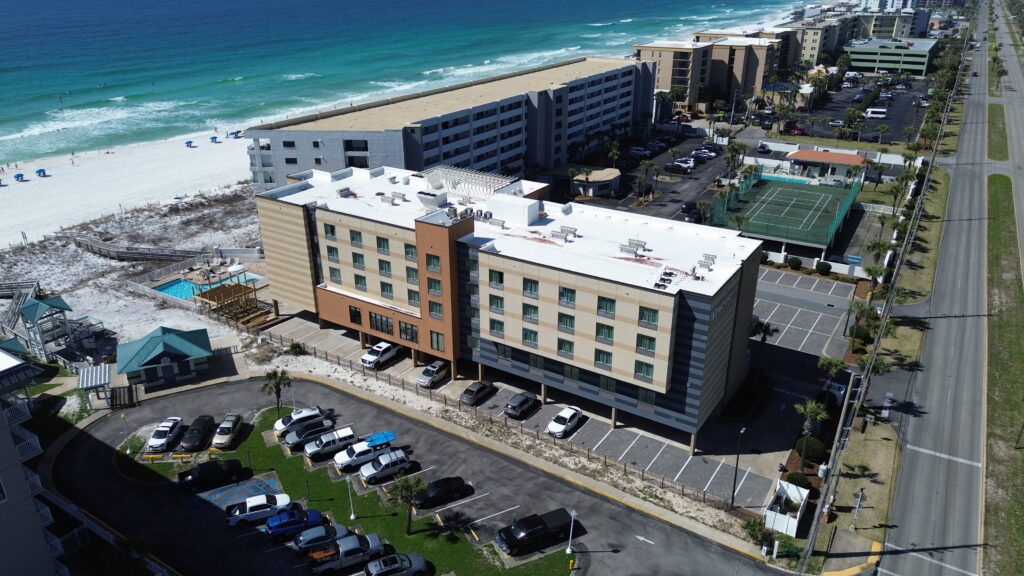 Wavecrest Lodge beachfront hotel on Okaloosa Island near Destin with Gulf views and white sand beaches in Fort Walton Beach Florida