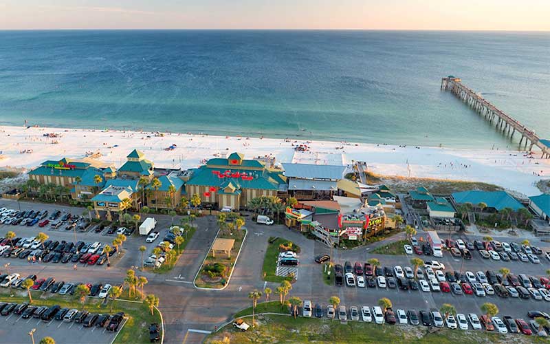 Okaloosa Island Pier and boardwalk area with beach views along the Emerald Coast near Fort Walton Beach