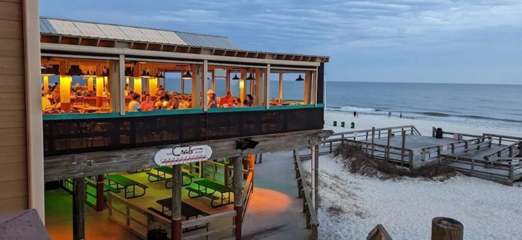 Waterfront dining on Okaloosa Island during summer vacation