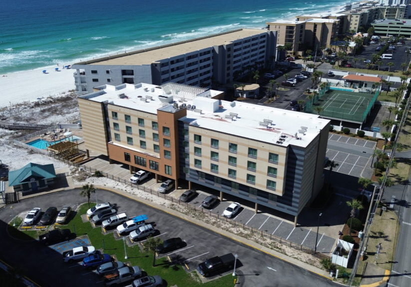 Wavecrest Lodge beachfront hotel on Okaloosa Island near Destin with Gulf views and white sand beaches in Fort Walton Beach Florida