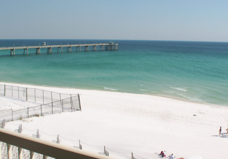 Peaceful white sand beach on Okaloosa Island along the Gulf of America near Destin Florida